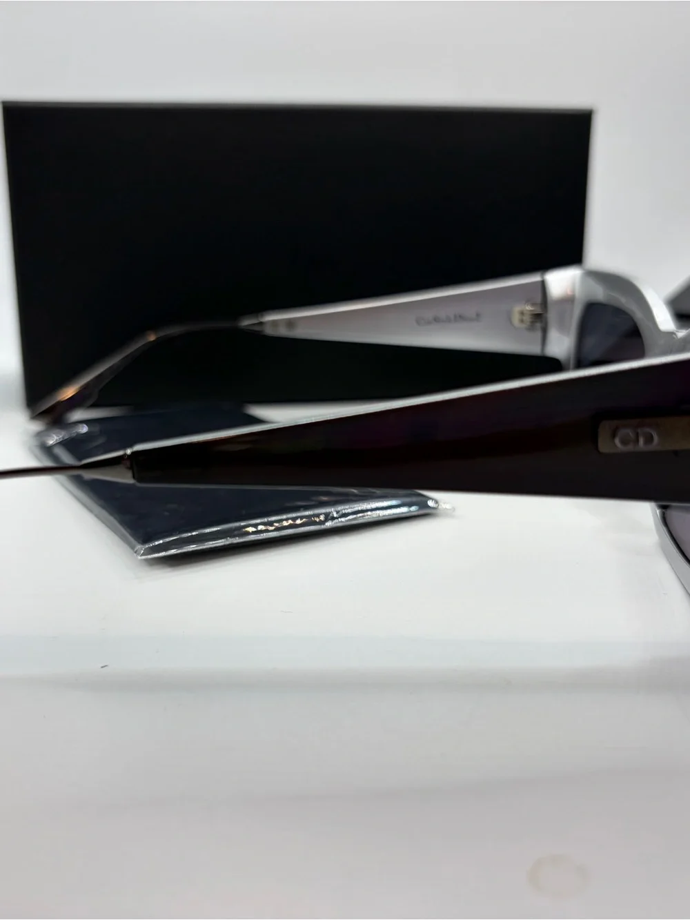 Dior Catstyle Black Rectangular Frame Sunglasses with Dark Lenses